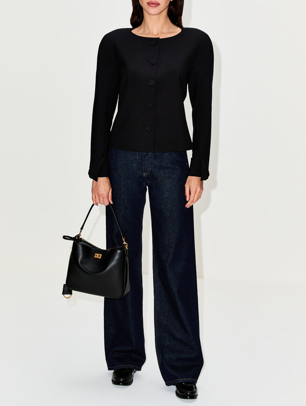 Fitted Blazer Jacket,CHLOÉ,BLACK,Image 2