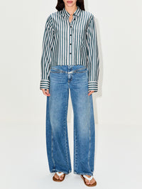 Cropped Classic Shirt,CLOSED,ROYAL GREEN,Image 2