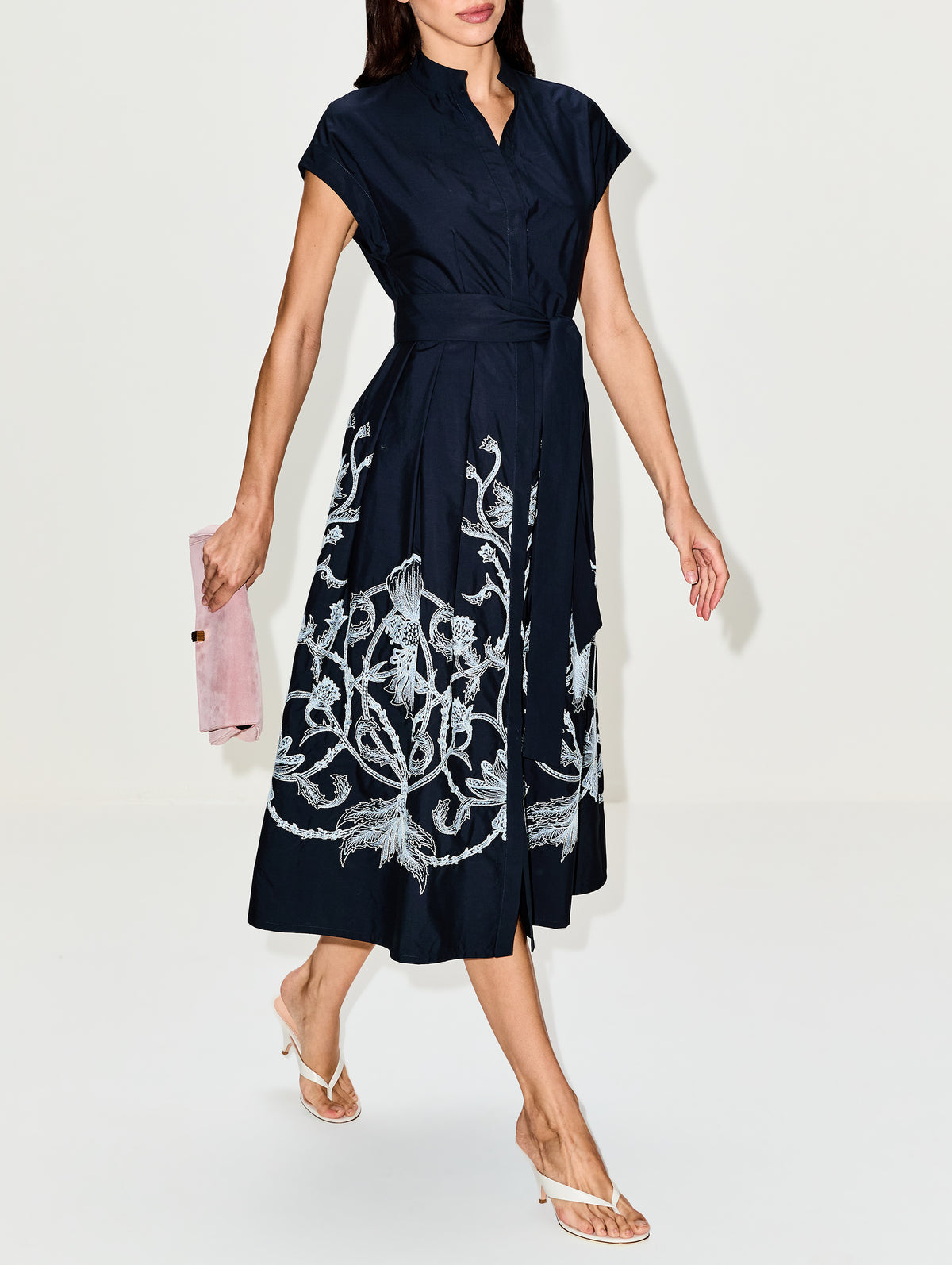 Embrodered Dress,ELEVENTY,BLUE,Image 3
