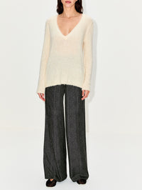 Trouser,MAX MARA,BLACK/WHITE,Image 2