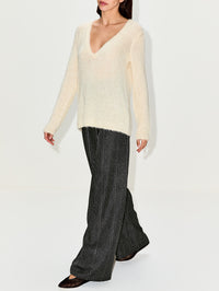 Trouser,MAX MARA,BLACK/WHITE,Image 3