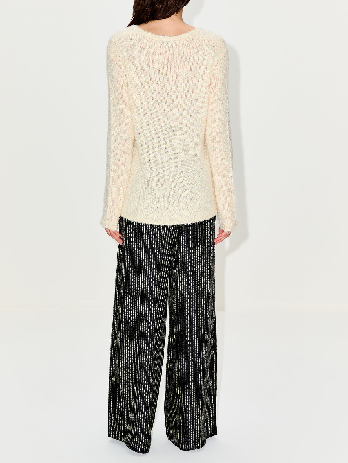 Trouser,MAX MARA,BLACK/WHITE,Image 4