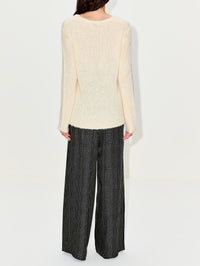 Trouser,MAX MARA,BLACK/WHITE,Image 4