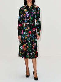 Flora Firme Skirt,GUCCI,BLACK MULTICOLOR,Image 2