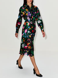 Flora Firme Skirt,GUCCI,BLACK MULTICOLOR,Image 3