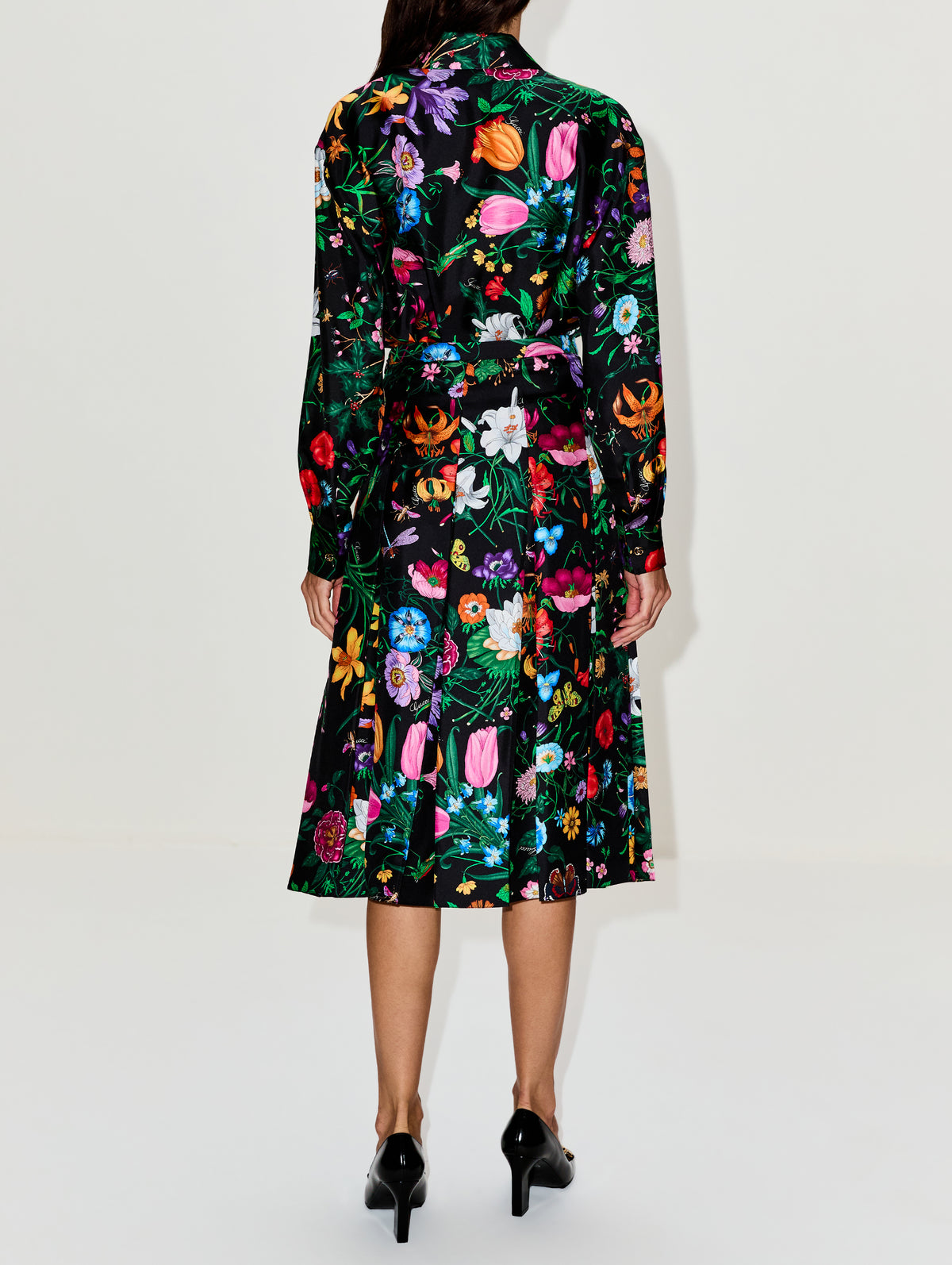 Flora Firme Skirt,GUCCI,BLACK MULTICOLOR,Image 4