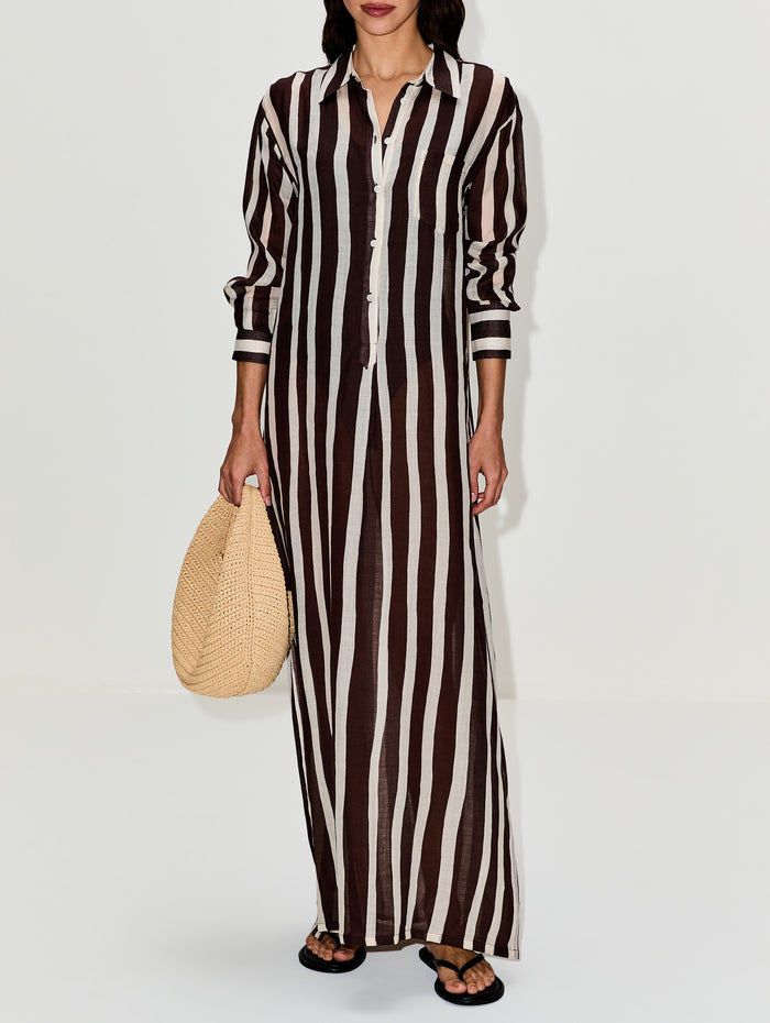 Consie Dress,KULSON,ESPRESSO/NATURAL,Image 1