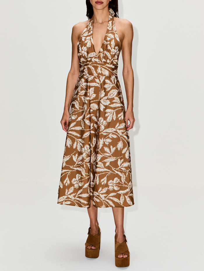 Halter Dress,MAX MARA,CARAMEL,Image 1