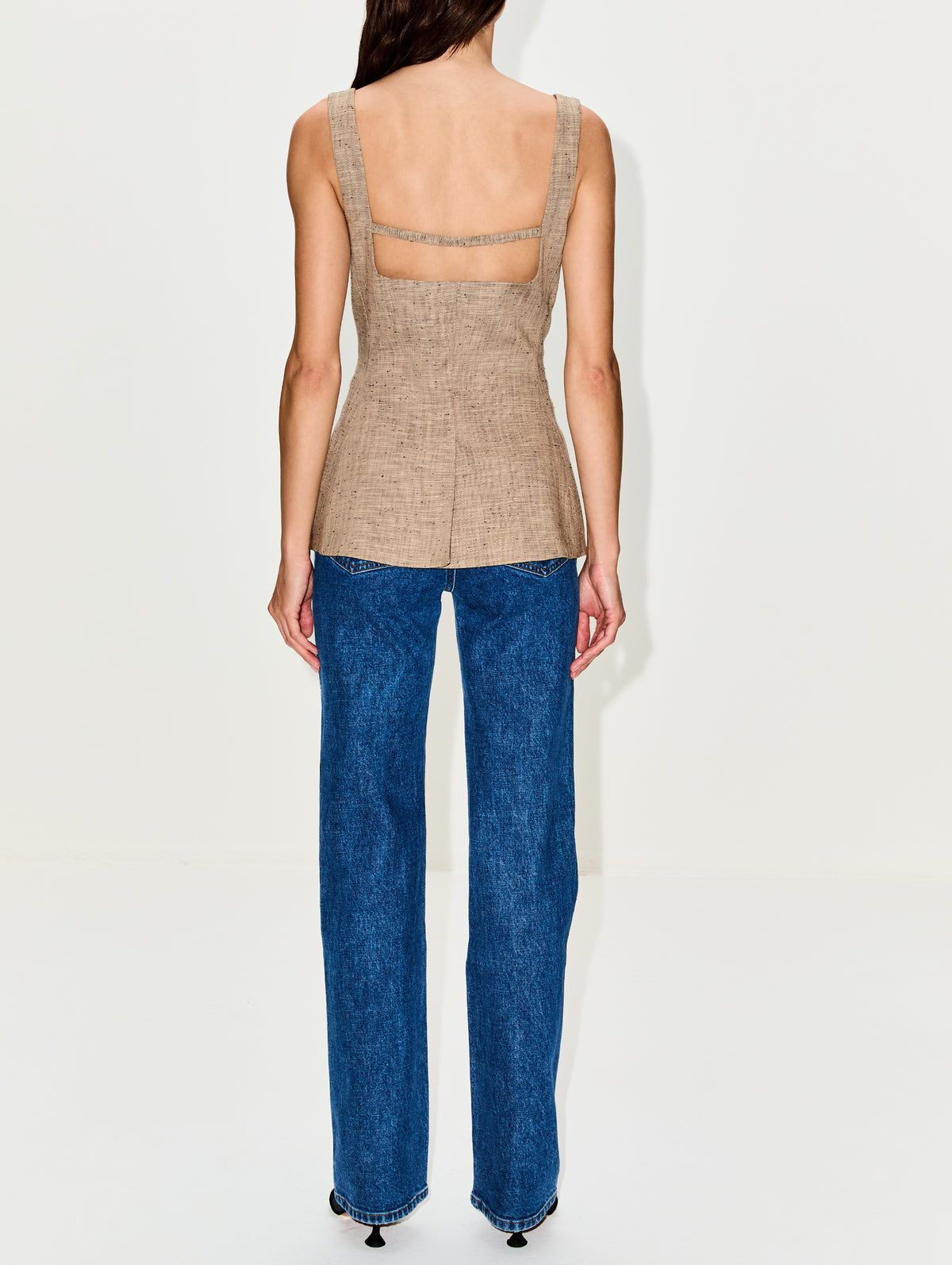 Akua Top,NANUSHKA,BEIGE/BLACK,Image 3