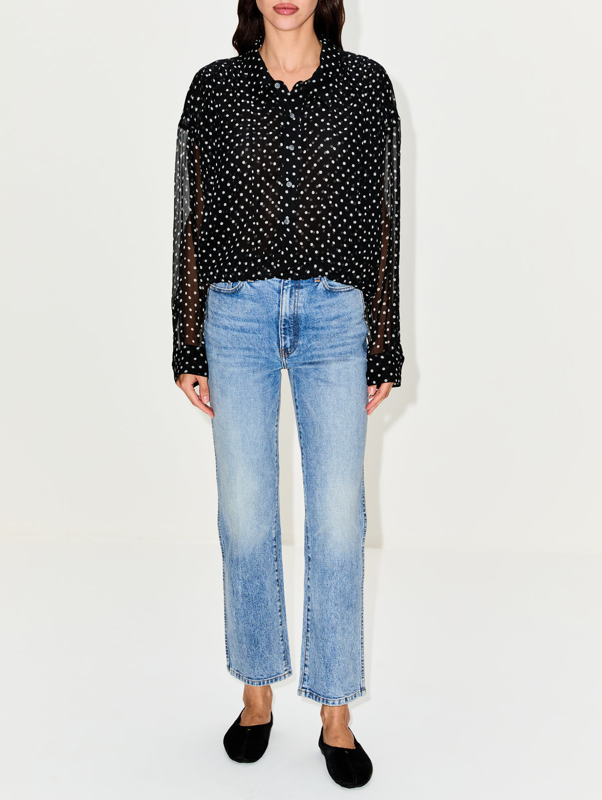 Bubble Shirt,R13,BLACK POLKADOT,Image 2
