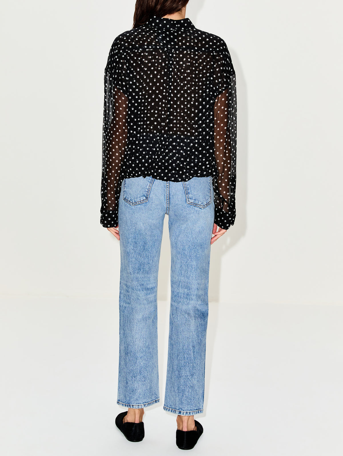 Bubble Shirt,R13,BLACK POLKADOT,Image 3