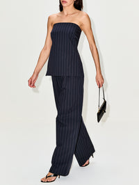 Relaxed Pleat Pant,ST AGNI,INK STRIPE,Image 3