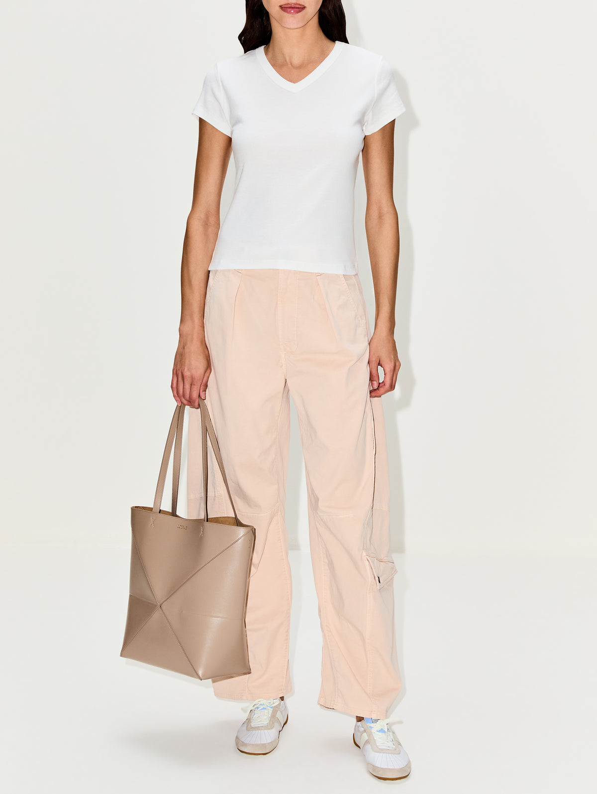 V Neck Tee,ST AGNI,WHITE,Image 2