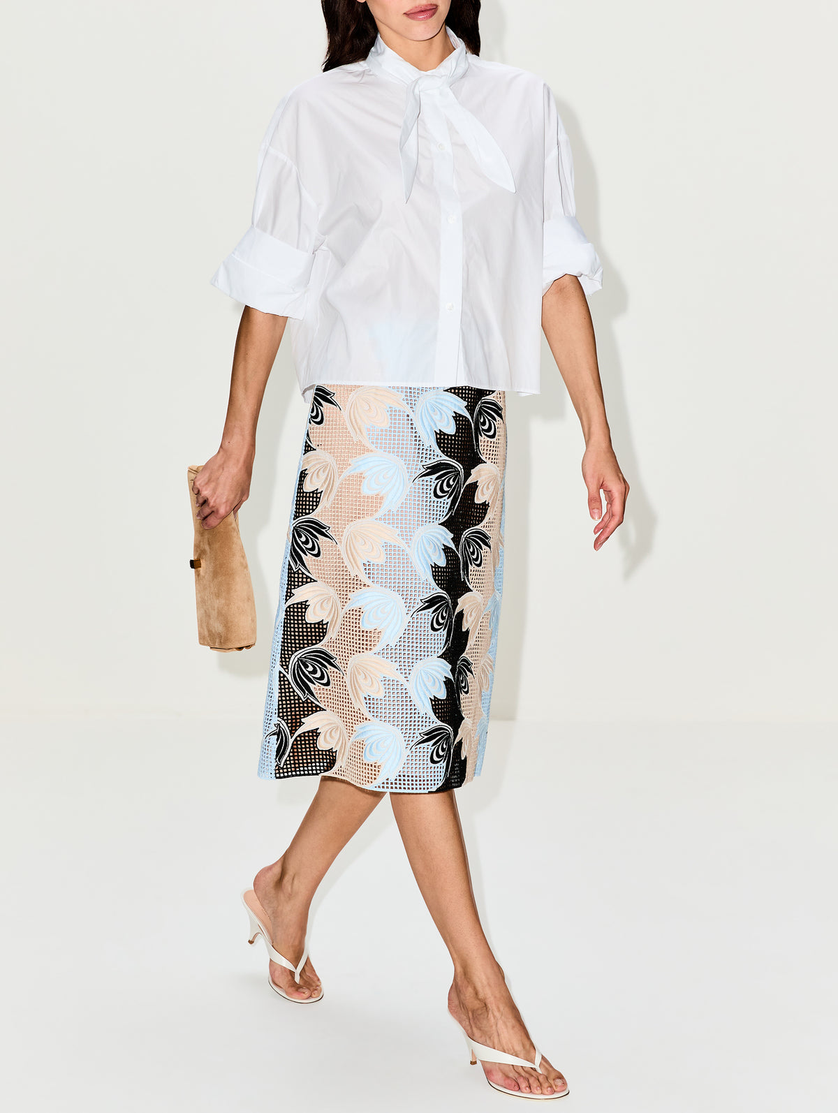 Skirt,MARNI,LILY WHITE,Image 3