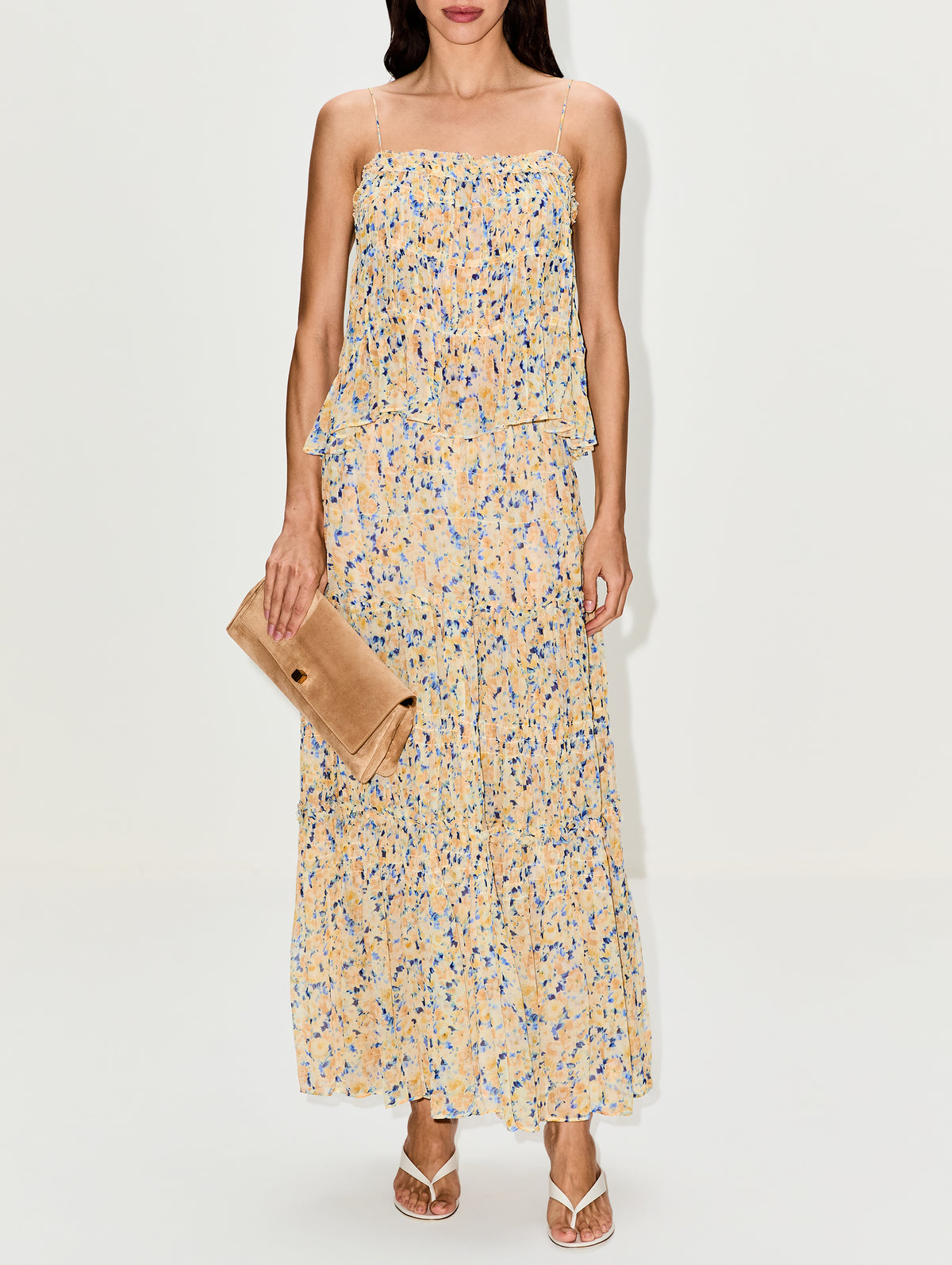 Virginie Silk Skirt,ULLA JOHNSON,DAFFODIL,Image 2