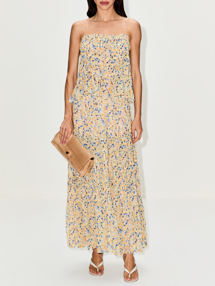 Virginie Silk Skirt,ULLA JOHNSON,DAFFODIL,Image 1