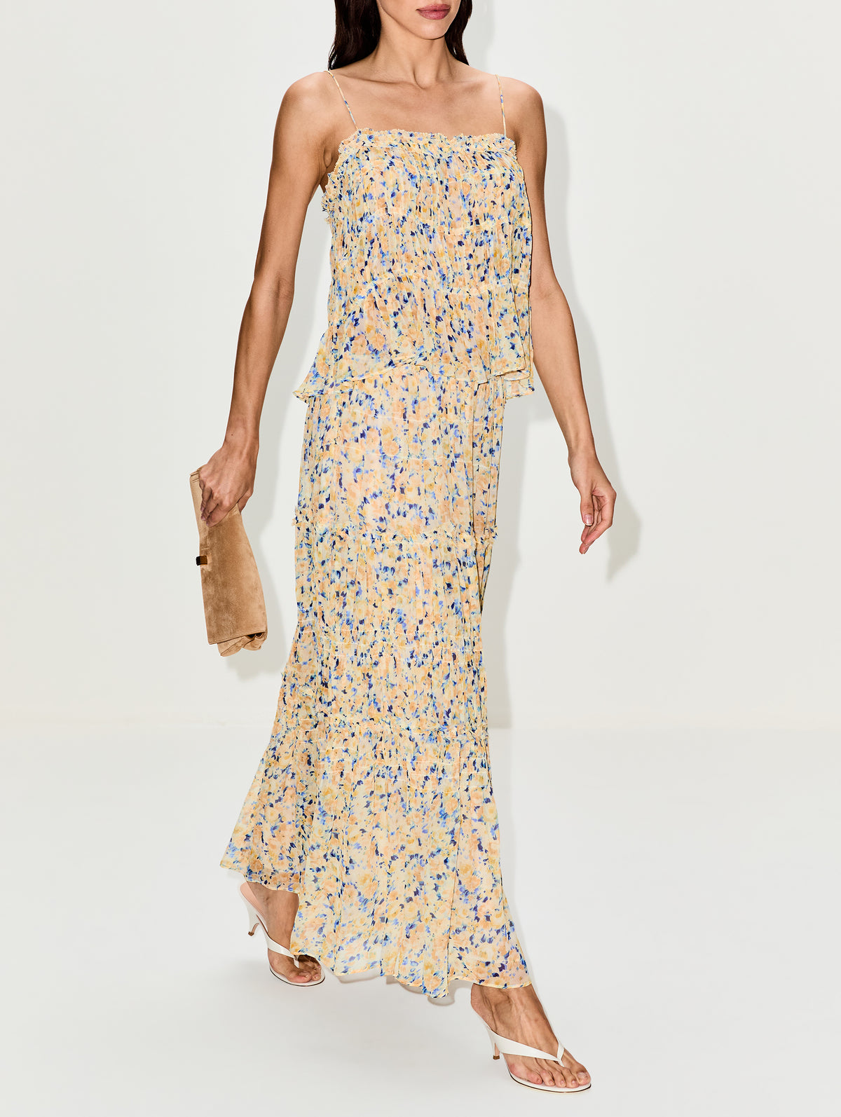 Virginie Silk Skirt,ULLA JOHNSON,DAFFODIL,Image 3