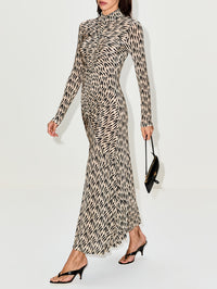 Ruced Turtleneck Dress,ULLA JOHNSON,SILHOUETTE,Image 3