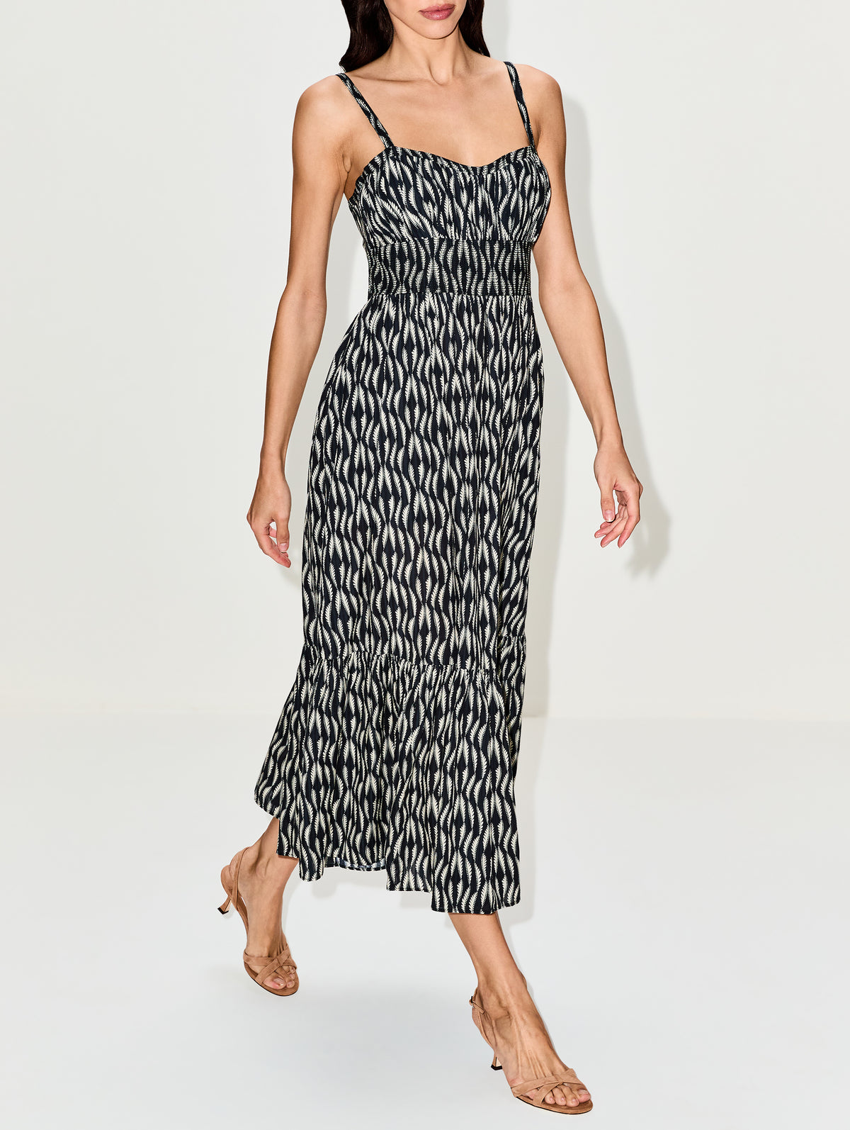 Nadine Midi Dress,ULLA JOHNSON,GRAPHITE,Image 3