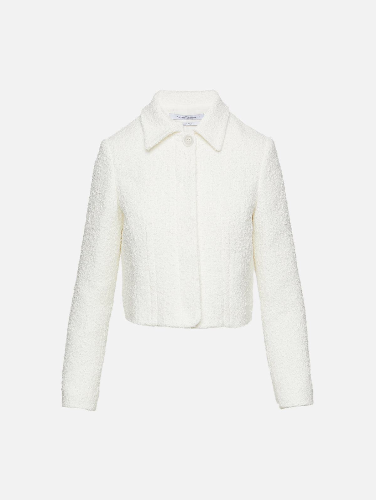 Short Tweed Jacket,ANOTHER TOMORROW,CREAM,Image 1
