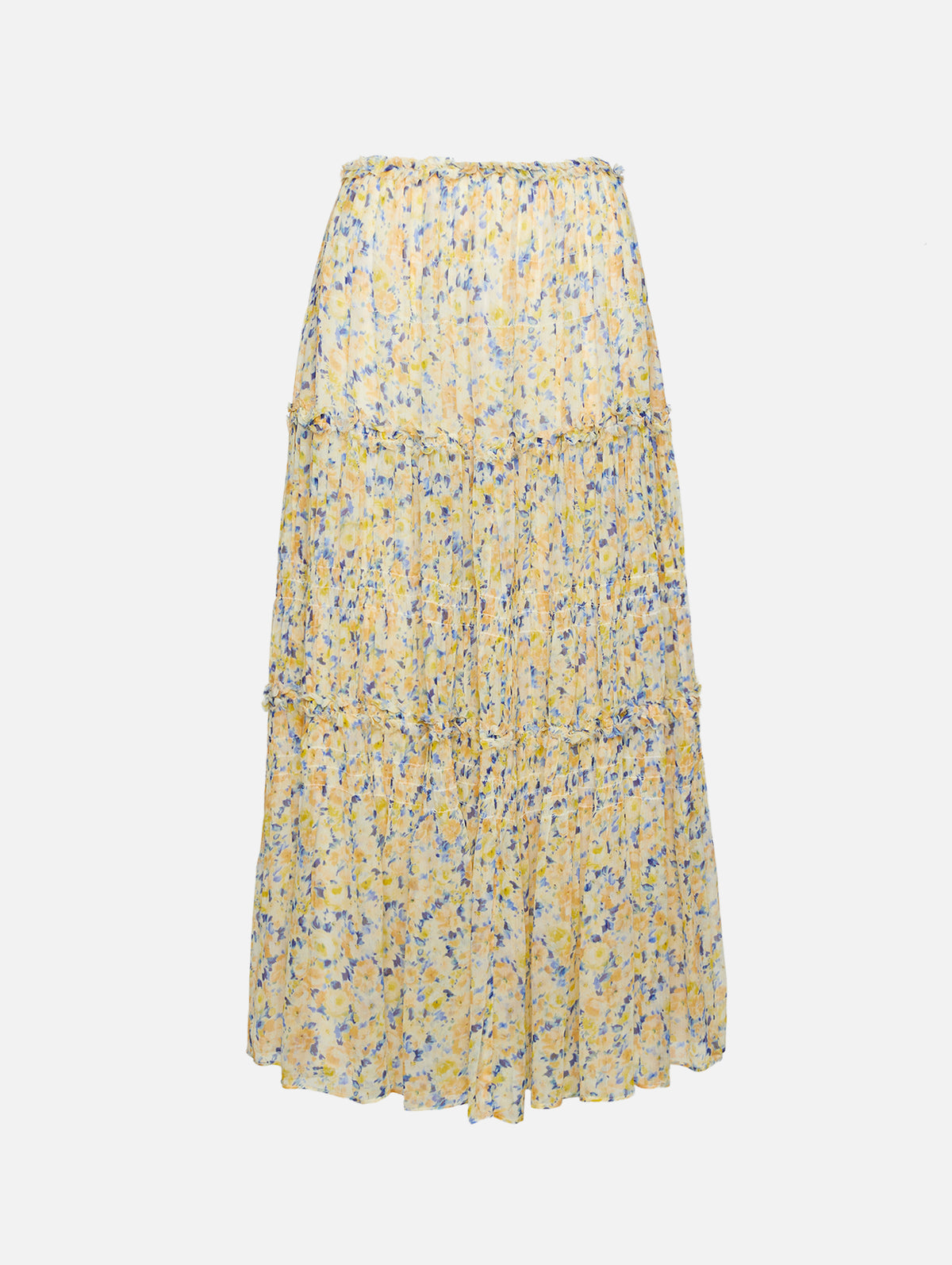 Virginie Silk Skirt,ULLA JOHNSON,DAFFODIL,Image 1
