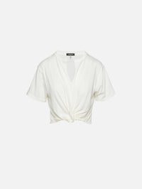 Twisted Front Tee,R13,ECRU,Image 1