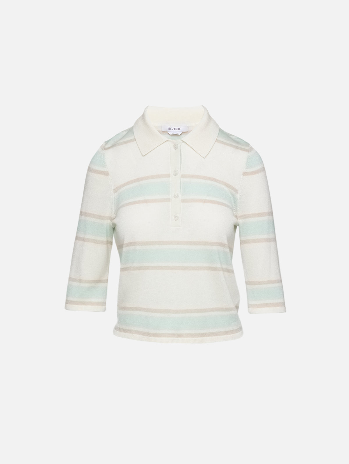 Range Polo Top,RE/DONE,LIGHT MINT COMBO,Image 1