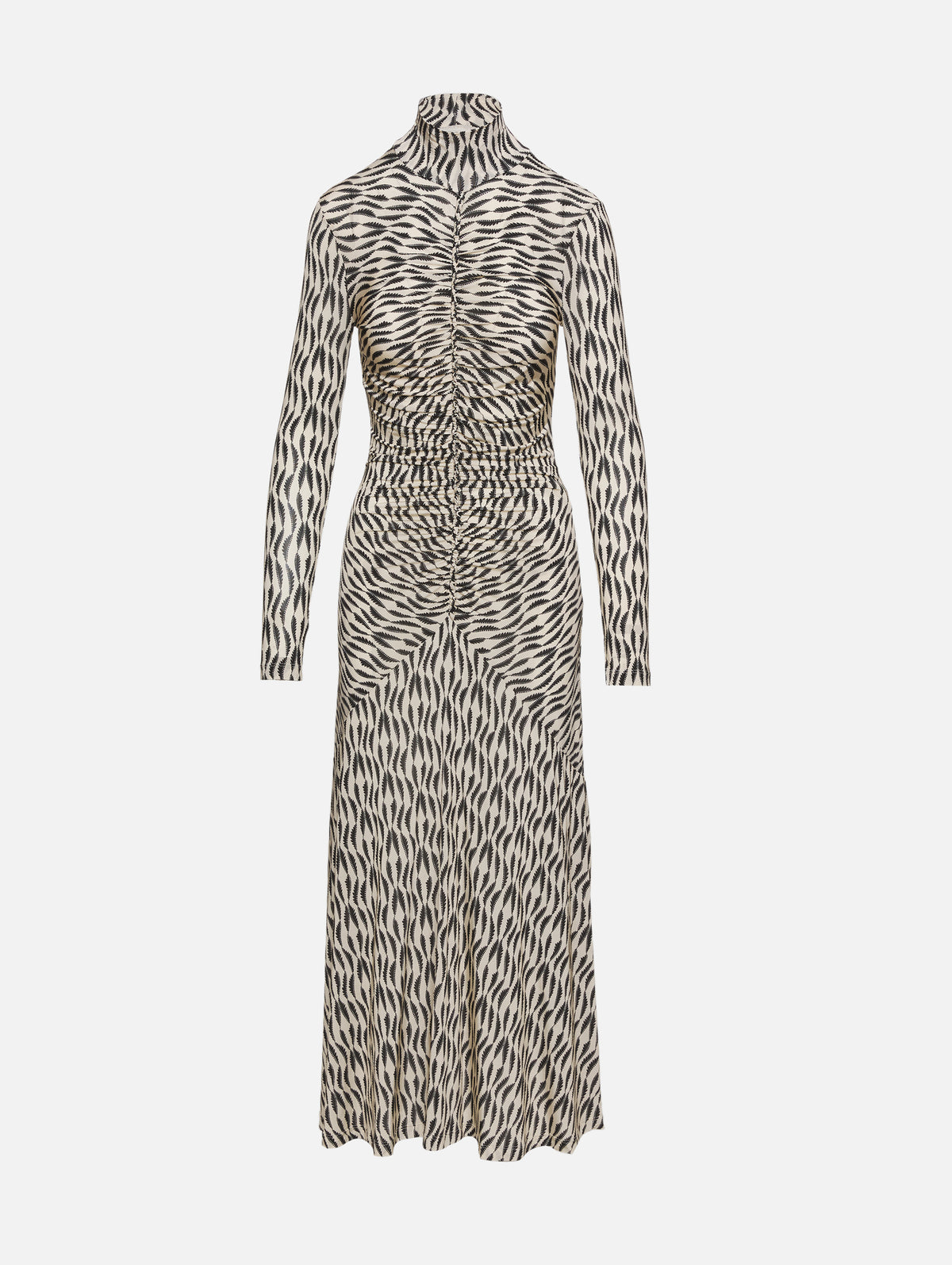 Ruced Turtleneck Dress,ULLA JOHNSON,SILHOUETTE,Image 1