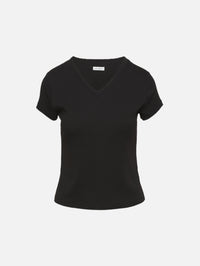 V Neck Tee,ST AGNI,BLACK,Image 1