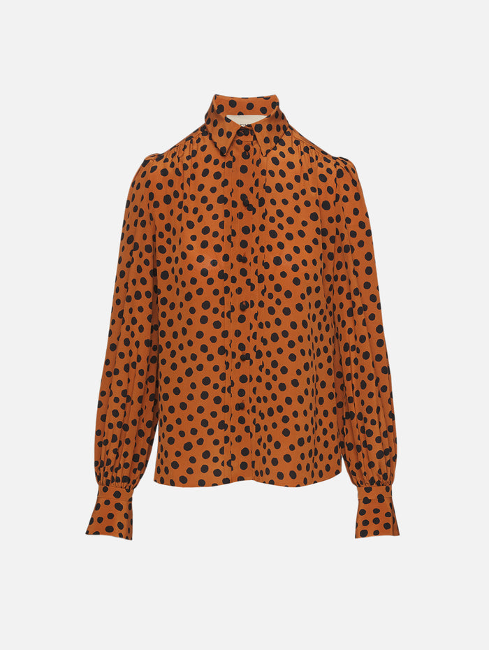 Blouse,VALENTINO GARAVANI,CHOCO/NERO,Image 1