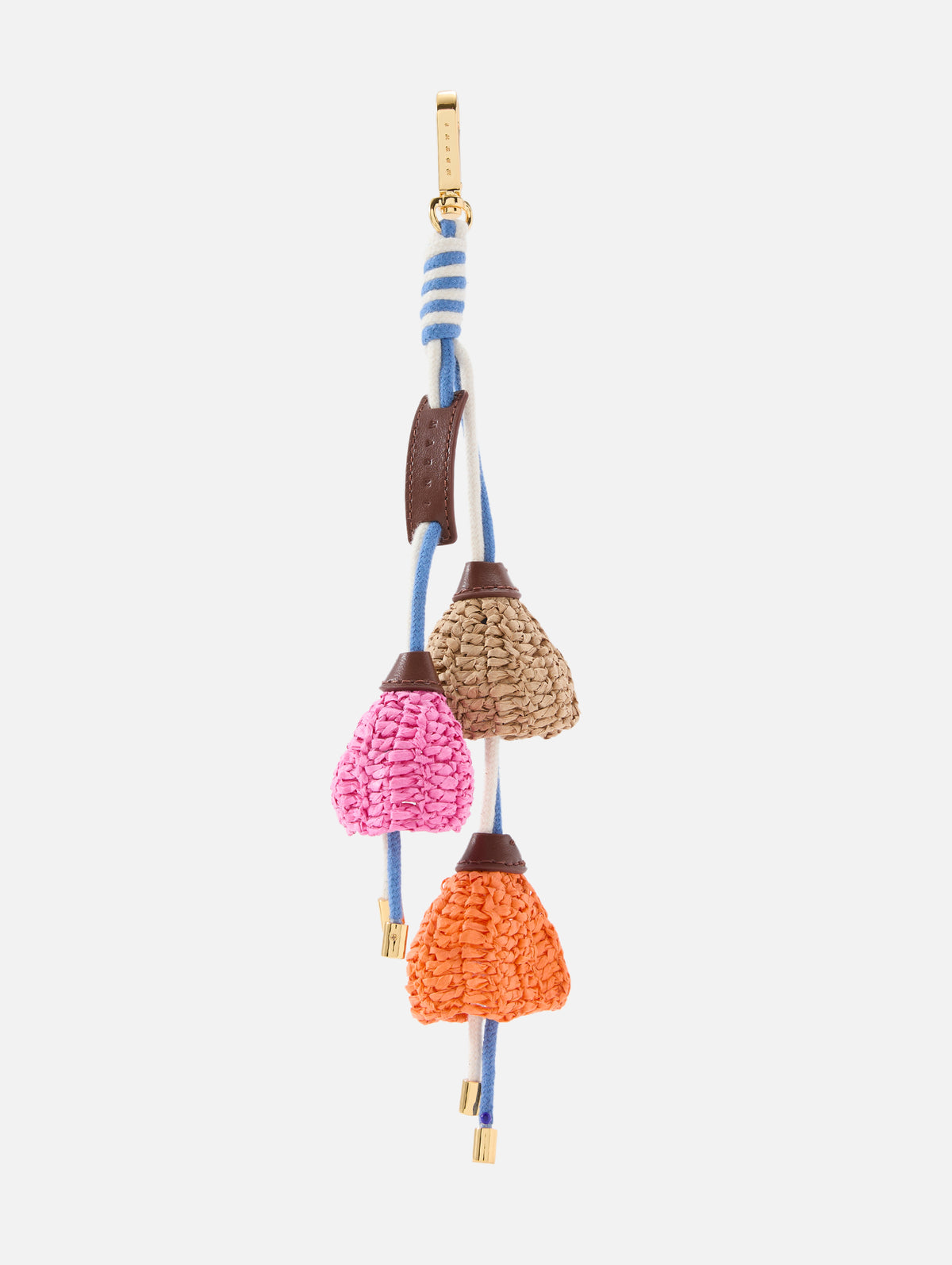 Flower Charm Keychain,MARNI,NATURAL/FUCHSIA/ORANGE,Image 1