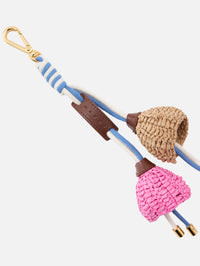 Flower Charm Keychain,MARNI,NATURAL/FUCHSIA/ORANGE,Image 2