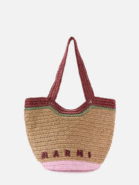 Small Hobo Color Block Bag,MARNI,WILD CHERRY/OLIVE,Image 1