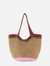 Small Hobo Color Block Bag,MARNI,WILD CHERRY/OLIVE,Image 3