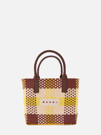 Small Check Tote,MARNI,LILY WHITE VANILLA,Image 1