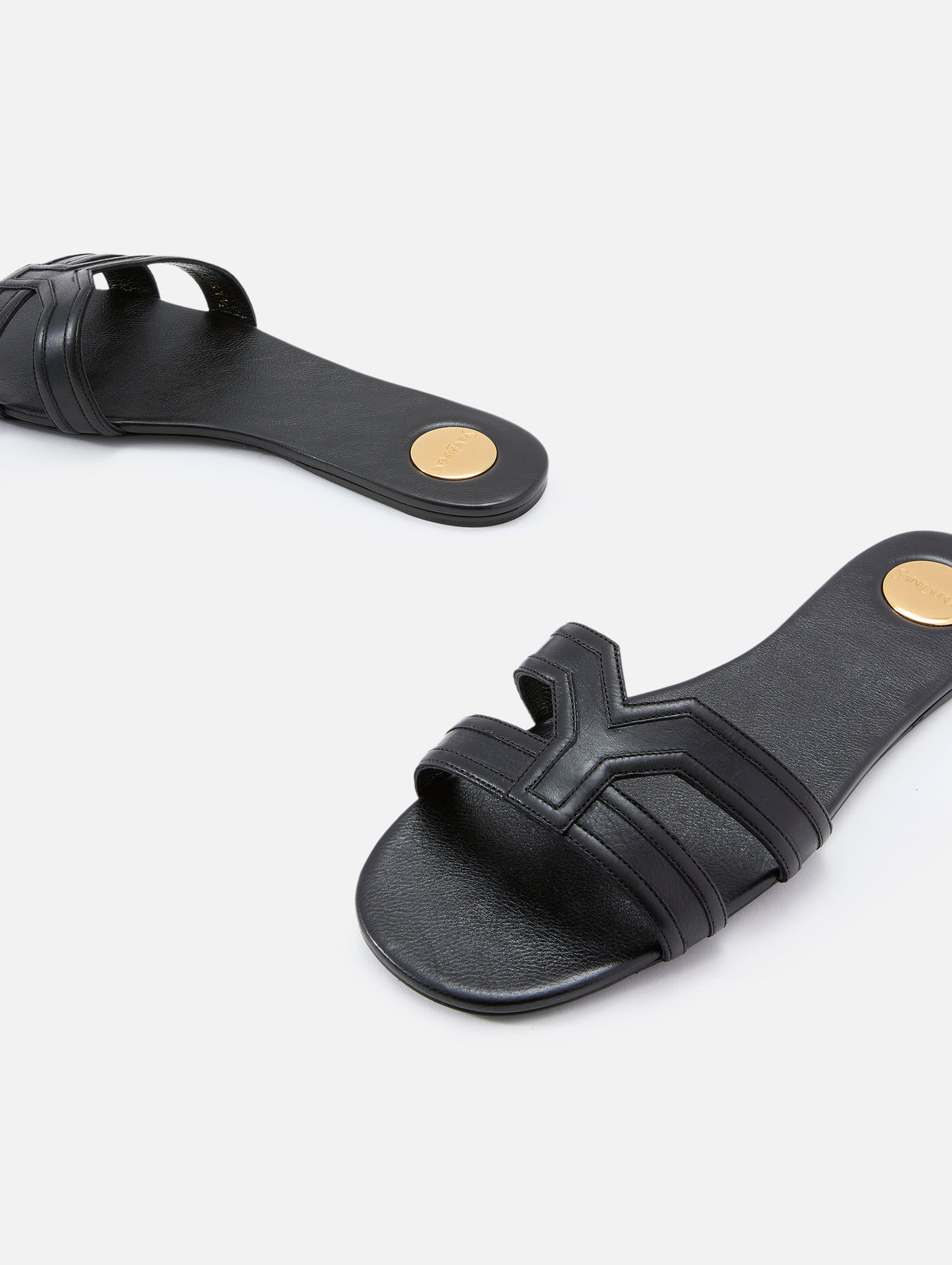 Mabrouka Slide,SAINT LAURENT,NOIR,Image 2