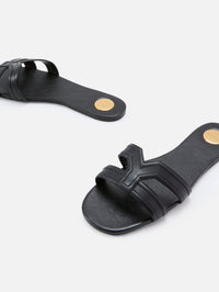 Mabrouka Slide,SAINT LAURENT,NOIR,Image 2