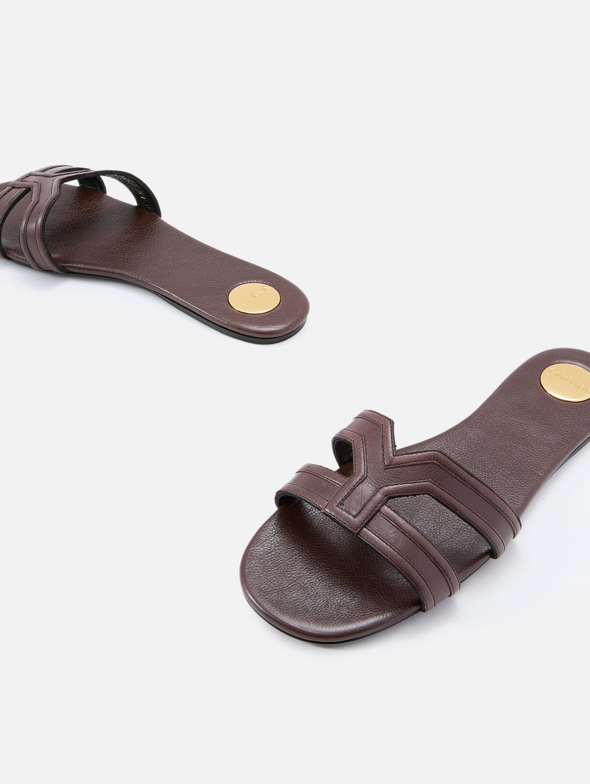 Mabrouka Slide,SAINT LAURENT,PARIS BROWN,Image 2