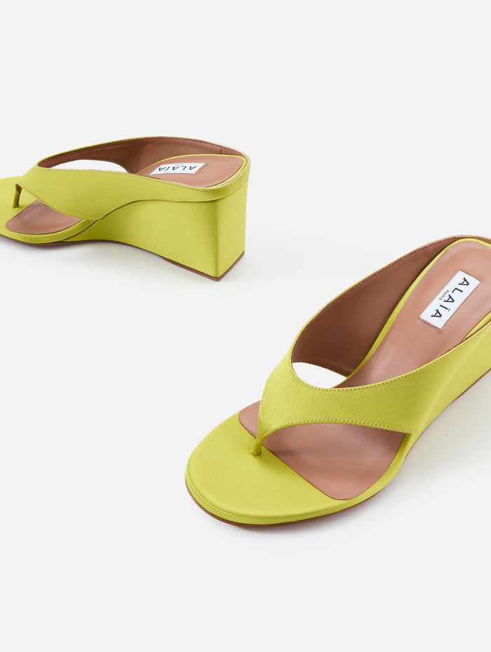 Tong Wedge 75mm,ALAIA,LIME,Image 1