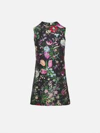 Brocade Flora Dress,GUCCI,BLACK MULTI,Image 1