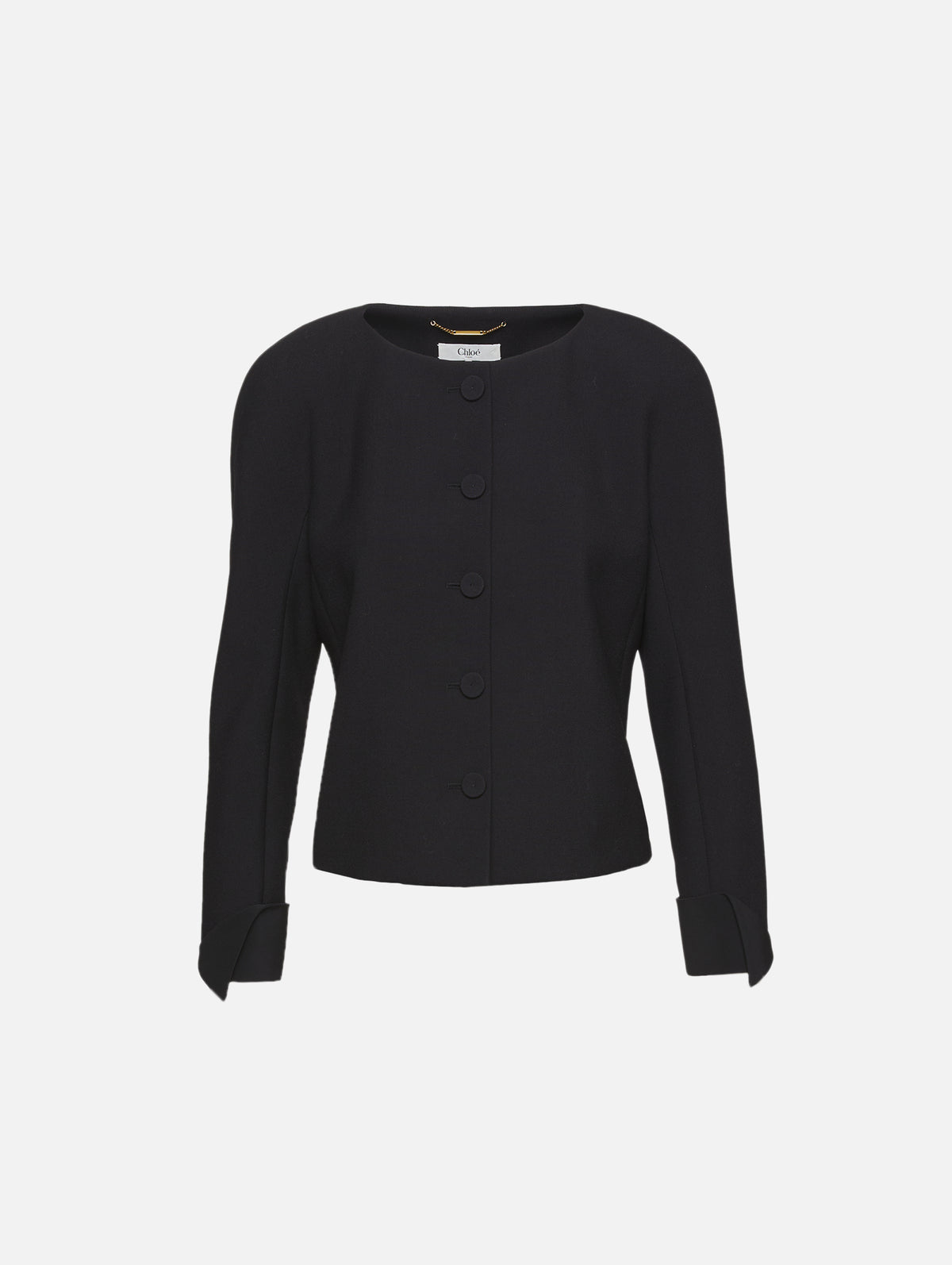 Fitted Blazer Jacket,CHLOÉ,BLACK,Image 1