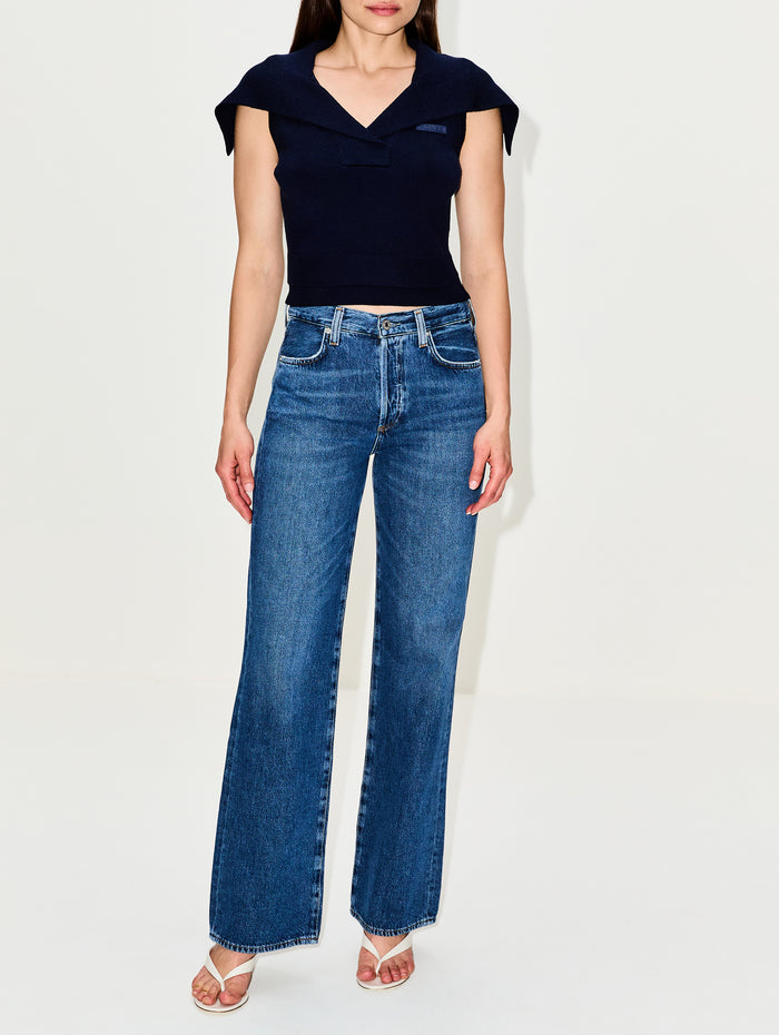 Double Sailor Knitted Top,MONSE,MIDNIGHT,Image 1