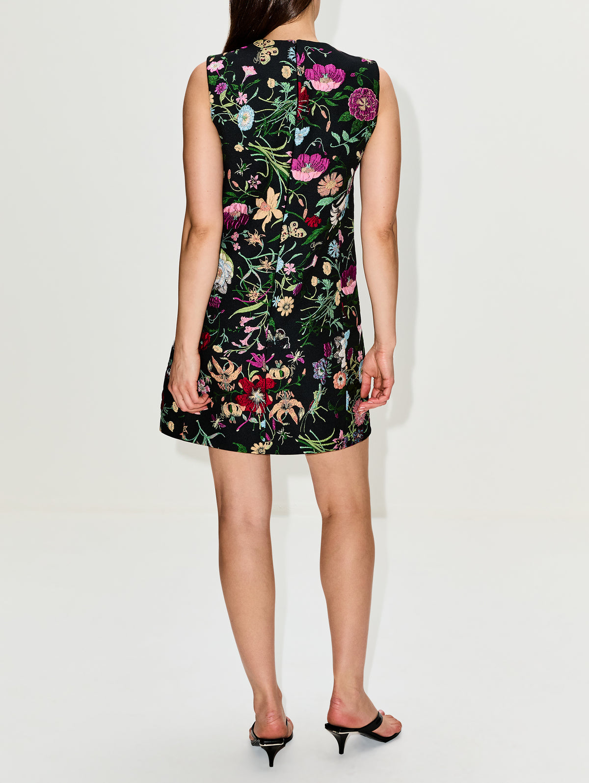 Brocade Flora Dress,GUCCI,BLACK MULTI,Image 4