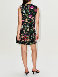 Brocade Flora Dress,GUCCI,BLACK MULTI,Image 4