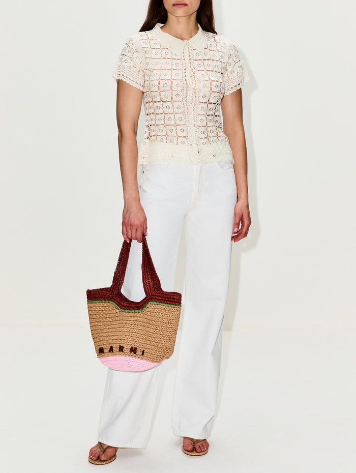 Tea Party Crochet Shirt,CALLE DEL MAR,NATURAL,Image 1