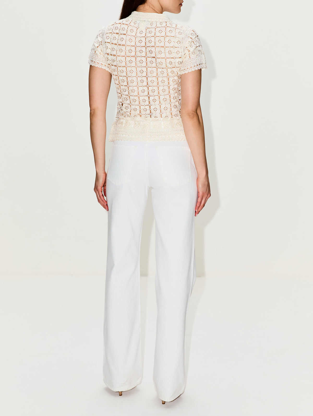 Tea Party Crochet Shirt,CALLE DEL MAR,NATURAL,Image 3