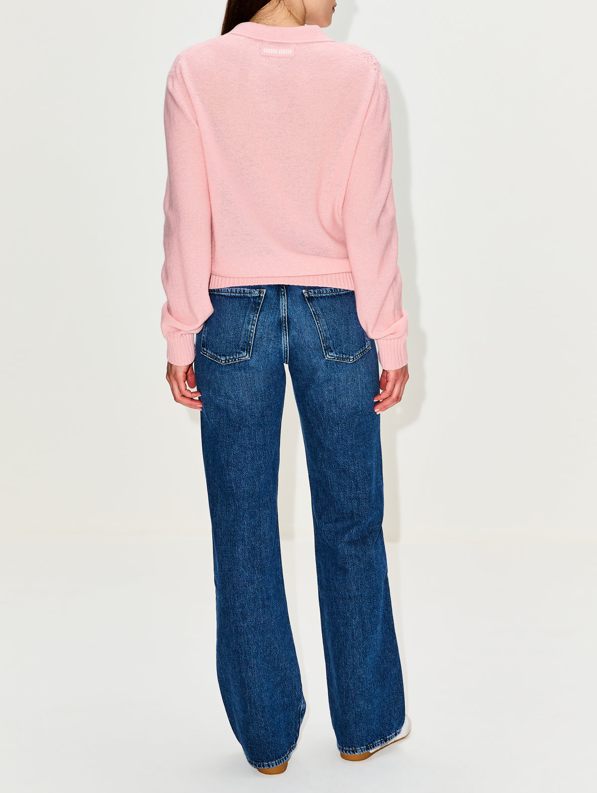 Polo Pullover Top,MIU MIU,ALABASTRO,Image 3