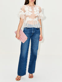 Aliya Organza Blouse,ULLA JOHNSON,PEARLED IVORY,Image 2