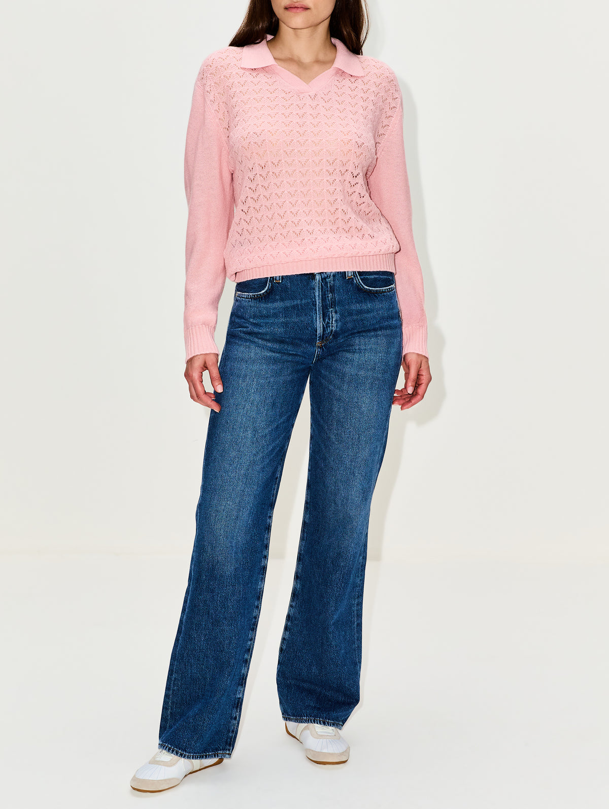 Polo Pullover Top,MIU MIU,ALABASTRO,Image 2