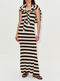 Back Knot Maxi Dress,MONSE,TEAK IVORY,Image 2